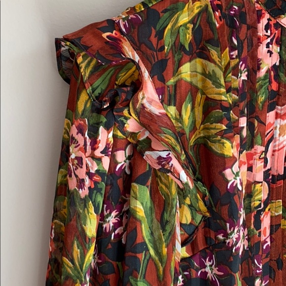 NWT TOPSHOP Fallen Floral Long Sleeve Midi Dress 2 - Picture 6 of 10